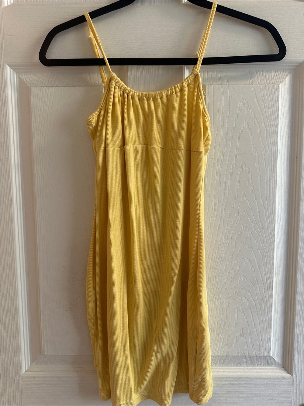 Adjustable Yellow Spaghetti Strap Sundress bodycon size large - Picture 2 of 5